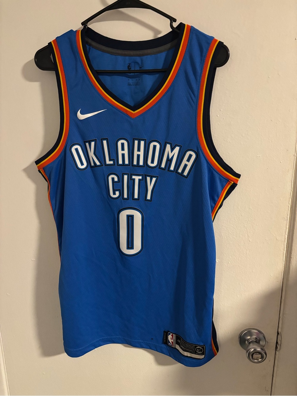 Nike NBA Russell Westbrook #0 OKC Thunder Swingman Jersey Men’s Large